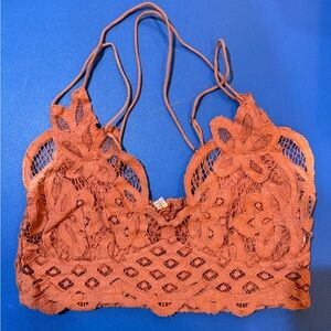 Free People Floral Lace Bandeau in Rust